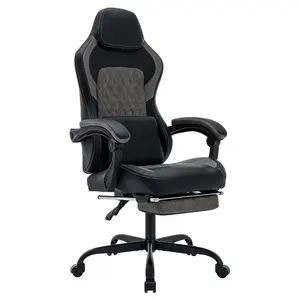 Gratis sampel padat belakang abu-abu kursi komputer kantor stabil dan awet gillas Gamer dengan sandaran kaki kursi Gaming nyaman Tinggi
