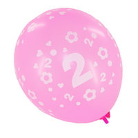 Ballons colorés imprimés de haute qualité de couleur fuchsia de 12 pouces, numéro 1, pour anniversaire