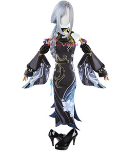 Ecoparty Shen He <span class=keywords><strong>Cosplay</strong></span> disfraz Frostflower Dew vestido <span class=keywords><strong>Genshin</strong></span> <span class=keywords><strong>Impact</strong></span> Lantern Rite <span class=keywords><strong>Shenhe</strong></span> nuevos trajes de <span class=keywords><strong>Cosplay</strong></span> disfraces uniformes - Product Image 1