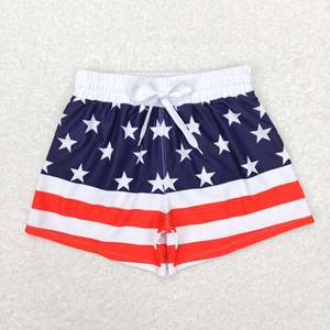 S0231 <span class=keywords><strong>RTS</strong></span> Smock 4 juillet enfants garçons maillot de bain rouge bleu étoile Shorts tenues d'été enfant en bas âge garçon vêtements Anti-rides rayé - Product Image 6