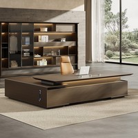 Meubles de bureau modulaires en bois de style italien moderne, éclairage LED, fonctionnels, haut de gamme, luxe, bureau de direction, léger