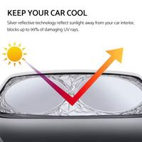 Pare-soleil pliable personnalisé en polyester argenté pour pare-brise de voiture, protection solaire, cadeau promotionnel pour concessionnaires automobiles en gros