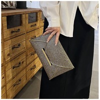 Tas tangan dompet genggam logam untuk wanita, tas malam mewah dengan penutup, pola batu geometris mata jahat untuk pesta pernikahan
