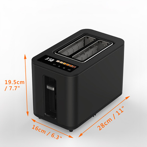 เครื่องปิ้งขนมปังไฟฟ้าแบบ 2 ช่องยี่ห้อ Commercial Electric รุ่น Digit พร้อมหน้าจอสัมผัสอัจฉริยะสีดำ แสดงผลแบบ LED สำหรับปิ้งขนมปังและขนมปังปิ้งแบบแผ่น - Product Image 4