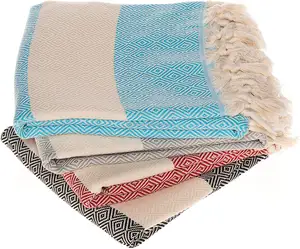 100% Cotton Fringes Turkish Beach Towel For Bath Hotel Beach