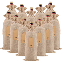 Vente en gros de 12 sacs à vin en toile de jute de qualité supérieure et de 12 sacs cadeaux pour mariage unisexe, anniversaire, Noël, fête, rangement à domicile