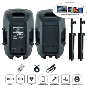 Chuyên Nghiệp 800W 2-Cách PA Hệ Thống Loa 2x8 "Loud Đảng Loa Với Bt & TWS Hoạt Động & Thụ Động Âm Thanh Nhựa Đứng Bộ - Product Image 2