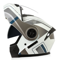 Casque de moto modulaire intégral à visière relevable double, casque de course pour hommes et femmes adultes