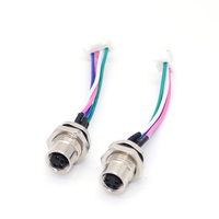Connecteurs étanches ZLconnector M8 LED IP67 4/5/8 broches Femelle/Mâle Montage sur panneau PCB Automobile Courant nominal 60A Argent
