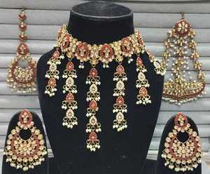 Gargantilla Kundan hecha a mano, conjunto de joyas chapadas en oro, moda india para mujeres, producto a granel hecho a mano - Product Image 4