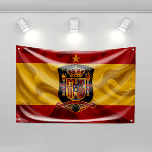 Banderas personalizadas del equipo nacional de fútbol de <span class=keywords><strong>España</strong></span> para decoración de dormitorio, tapicería para colgar en la pared, decoración de habitación, banderas divertidas para exteriores de 3x5 pies - Product Image 4