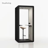 Cabine téléphonique acoustique modulaire autoportante pour une personne, insonorisée, réduction du bruit, espace de travail acoustique, bureau à aire ouverte