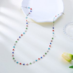 Sommer accessoires Love Crystal Lange Halskette für Mädchen Grenz überschreitende Auswahl All-Match European Fashion Anhänger Halsketten - Product Image 2