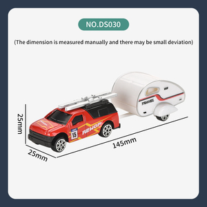 Voiture de tourisme à <span class=keywords><strong>remorque</strong></span> en alliage de simulation pour enfants, voiture de voyage coulissante, jouet de voiture en alliage avec outils de circulation, véhicules jouets en métal moulé sous pression pour enfants - Product Image 3