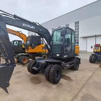 Excavatrice sur pneus Xinyuan C75W 4x4 d'occasion à vendre, haute qualité, faible nombre d'heures, en stock