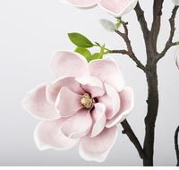 Grande branche de magnolia artificielle en EVA pour la décoration de la maison et du salon Magnolia artificiel 3D au toucher réel avec des tiges très réalistes