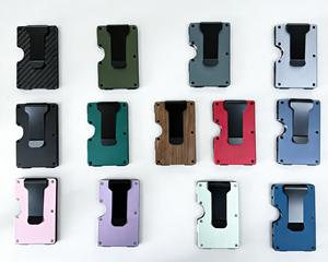 กระเป๋าสตางค์อะลูมิเนียมบางเฉียบ ป้องกัน RFID สำหรับผู้ชาย แบบมีบานพับ ใส่บัตรเครดิตได้ พร้อมที่หนีบเงิน - Product Image 6