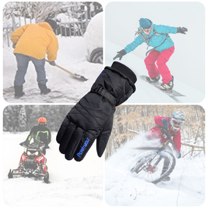 Produttore Logo personalizzato inverno caldo impermeabile in pelle guanti da sci guanti lunghi guanti per Touch Screen guanti in acrilico - Product Image 3