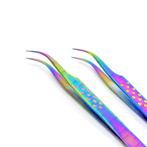 Gran oferta, pinzas para pestañas, extensiones de pestañas con punta de fibra con pinzas de extensión de pestañas de 90 grados, herramientas de belleza de acero inoxidable de alta calidad - Product Image 3
