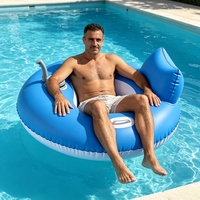 Chaise longue gonflable électrique avec moteur intégré, pliable, portable, en PVC, pour piscine, transat flottant pour jeux aquatiques
