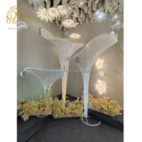 Nouvel arrivage de grande trompette lumineuse fleur support lumineux toile de fond créative décoration de scène pour la fête de mariage