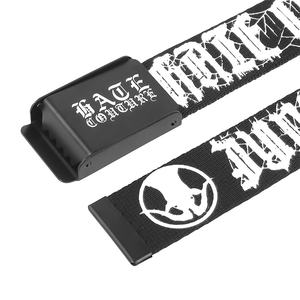 en Polyester et Nylon pour adultes, sangle personnalisée en soie, imprimée en métal et en coton, tressée, à la mode, noir - Product Image 4