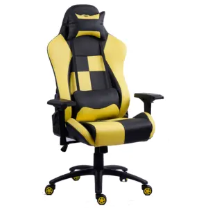 Anji Atacado Fonte Fábrica Amarelo Algodão Totalmente Em Forma Braço Ajustável 160 Graus Deitado e Levantamento Gaming Chair