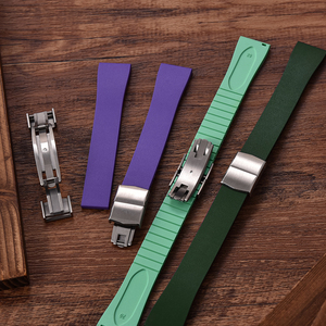 JUELONG Nouveau design Bracelet de montre en caoutchouc FKM 16/18/19/20/21/22mm Bracelet de montre sport étanche avec fermoir déployant - Product Image 4