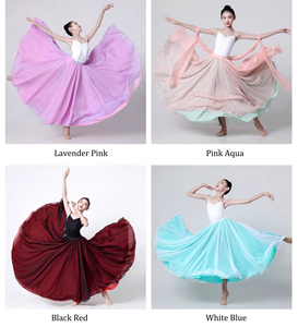 Nouvelle jupe de danse folklorique chinoise pour enfants 2026, jupe longue fluide à 360/540/720 degrés pour filles, idéale pour les costumes de danse orientale, les récitals et la scène - Product Image 5