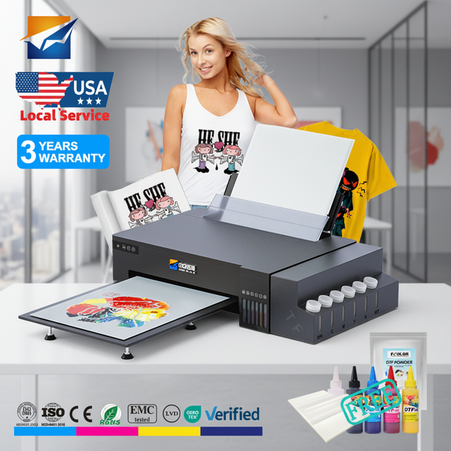 Economical A4 Multicolor Inkjet Printer Fast Speed Easy Control Automatic L8050 Printhead Single Head Flatbed A3 USA Warehouse