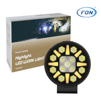 Nouveau Phare de Travail LED Rond de 4 Pouces, 13 LED, Clignotant Jaune DRL pour Voiture 4x4, Camion, Moto, VTT, 24V 48W 4800 Lumens