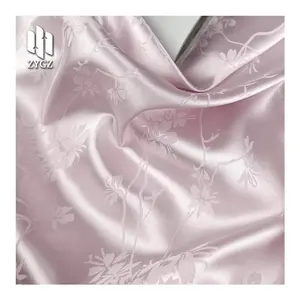 Classical super Soft Polyester Wholesale Spandex Satin Silk Jacquard fabric for Party Dress Sleeping Wear