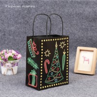 Sac en papier kraft fluorescent écologique réutilisable, lumineux pour Noël, idéal pour cadeaux/emballages/achats – Vente directe usine
