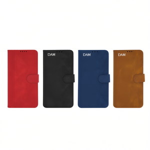 Funda tipo libro DAM para iPhone 14 con tarjetero y solapa de diamantes, cubierta de polipiel - Product Image 1