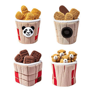 Köpek oyuncak peluş kova aperatifler şekli gıcırtılı tavuk Nugget bisküvi çikolata gogoile interaktif bulmaca oyunu - Product Image 2