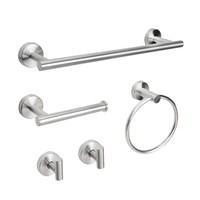 Kit d'accessoires de salle de bain à fixer au mur, en acier inoxydable, multi-pièces, avec crochet de rangement pour serviettes et porte-serviettes pour salle de bain