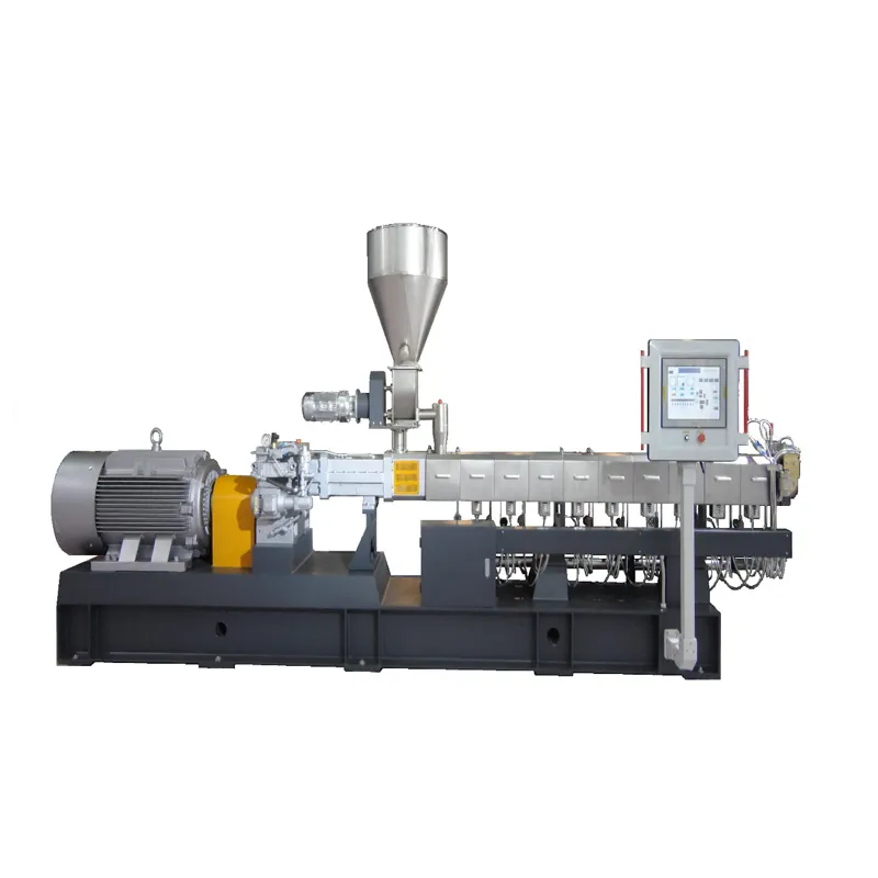 Sıcak satış biyobozunur granül yapma makinesi PLA/PBAT modifiye reçine üretim hattı