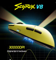 Souris de jeu sans fil ultra-légère non poreuse SCYROX V8, capteur Pixart 3950, 8 carats, faible taux de détection de mouvement, souris à micro-mouvement