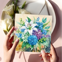 Diy 5D lukisan Berlian Kartu Ucapan bunga kartu ucapan grosir hadiah liburan