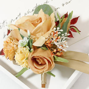Pengantin aksesoris pernikahan bros Pin bunga buatan Prom pengiring pengantin korsase Boutonniere pengantin pria korsase - Product Image 3