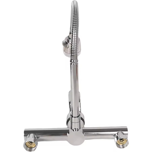Mitigeur de cuisine moderne <span class=keywords><strong>à</strong></span> poignée unique Robinet 2 trous en acier inoxydable avec pulvérisateur d'eau chaude et froide flexible en vente Robinet d'eau - Product Image 2