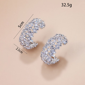 Orecchini da Donna all'Ingrosso, Orecchini Rotondi alla Moda con Diamanti d'Acqua, Accessori da Strada per Aste, Orecchini da Donna - Product Image 2