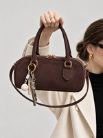 Sac Boston en daim mat pour femme, collection Automne-Hiver 2026, sac à main de luxe, sac fourre-tout tendance