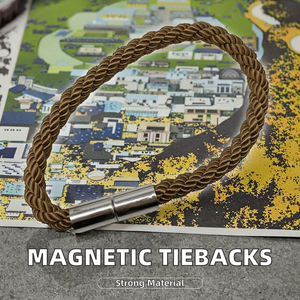 Attaches de rideaux magnétiques en acier, style moderne et simple, luxe, solides, durables, pratiques, corde tressée, boucle décorative pour draperie, traditionnel - Product Image 2