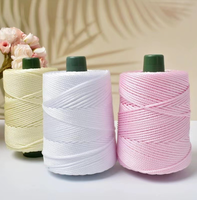 Fil de macramé en laine grossière de soie creuse, lumineux, tricoté à la main, pour sacs, vêtements, coussins, couvertures et rangement au crochet