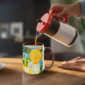 Image personnalisée Grande tasse en céramique colorée de 15oz avec design moderne lavable au lave-vaisselle et au micro-ondes Matériau PC fabriqué aux États-Unis pour les cadeaux promotionnels - Product Image 2