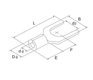 <span class=keywords><strong>SUNJ</strong></span> 2.5 ~ 4mm2 pressage à froid connecteurs Non isolés cuivre étamé nu connecteur de fourche à bêche furcation - Product Image 5