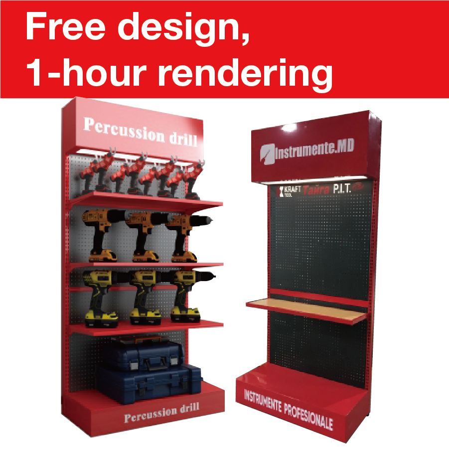 Apache Custom Single-Sided Metal Pegboard Hook Tool Display Stand for Auto Repair Shop and Factory Use — view 5