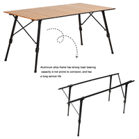 Table de camping pliable en aluminium portable, table de voyage réglable pour pique-nique et utilisation en extérieur