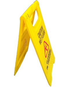 Panneau d'avertissement en plastique jaune en forme de A, panneau d'avertissement antidérapant, panneau d'avertissement de sol mouillé - Product Image 1